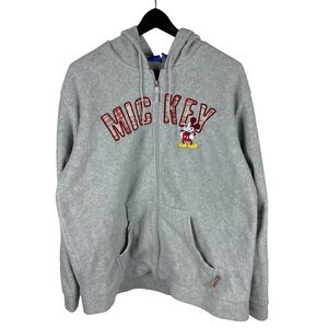 Vintage Y2K Disney Store Mickey Mouse Full Zip Fleece Hoodie Size XL